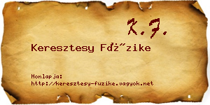 Keresztesy Füzike névjegykártya